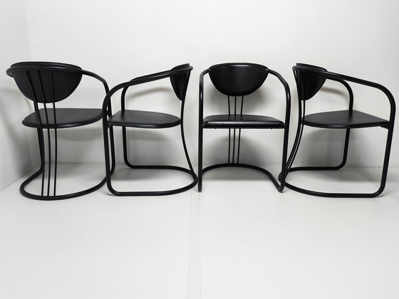 Image 1 of 4X Post Modern Memphis Dining Chairs 