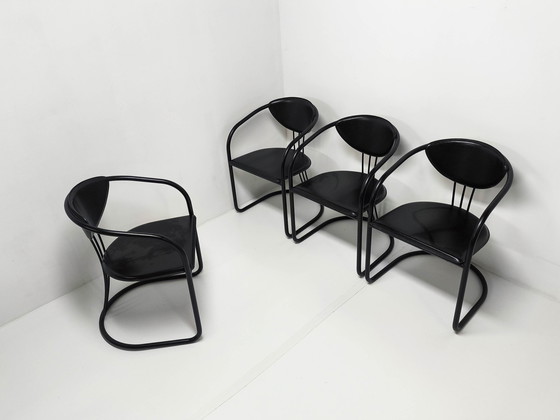 Image 1 of 4X Post Modern Memphis Dining Chairs 