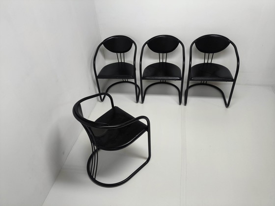 Image 1 of 4X Post Modern Memphis Dining Chairs 