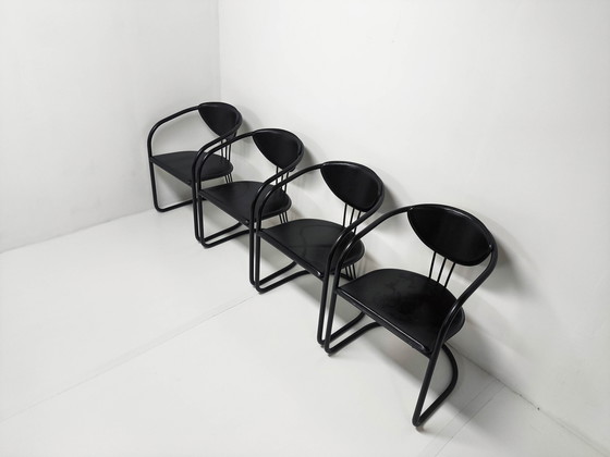 Image 1 of 4X Post Modern Memphis Dining Chairs 