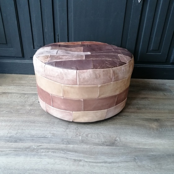 Image 1 of Pouf vintage en patchwork 1970