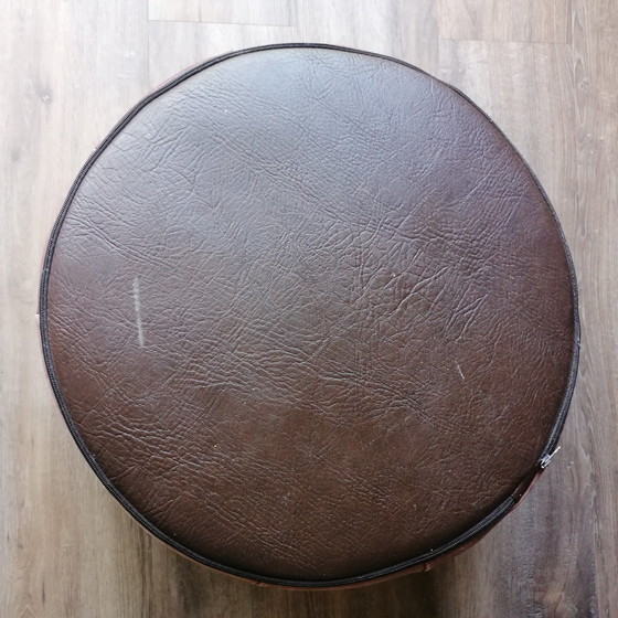 Image 1 of Patchwork Vintage Pouf 1970s