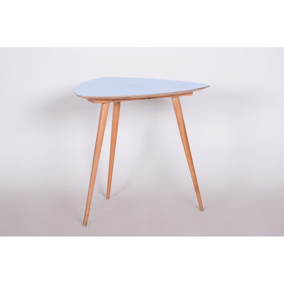 Image 1 of Vintage beechwood and formica side table, Czechoslovakia 1950