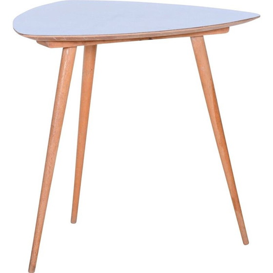 Image 1 of Vintage beechwood and formica side table, Czechoslovakia 1950