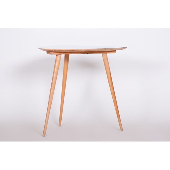 Image 1 of Vintage beechwood and formica side table, Czechoslovakia 1950