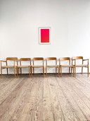 Mid-Century Danish Model 56 and 75 Chairs in Oak by Niels O. Møller for JL Møllers Furniture Factory, 1950s, Set of 6