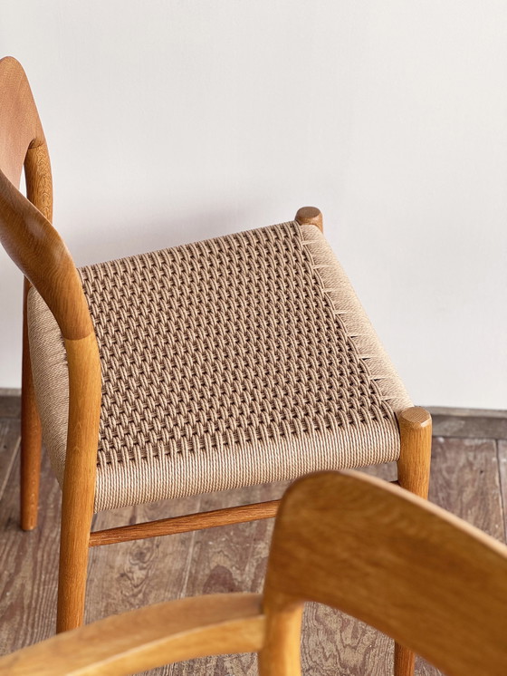 Image 1 of Mid-Century Danish Model 56 and 75 Chairs in Oak by Niels O. Møller for JL Møllers Furniture Factory, 1950s, Set of 6