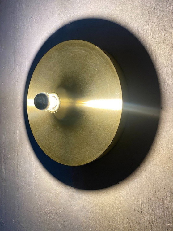 Image 1 of Disc Gold Design Wall Lamp Space Age 35Cm - Germany