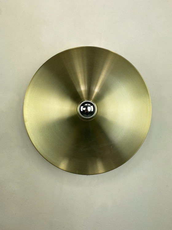 Image 1 of Disc Gold Design Wall Lamp Space Age 35Cm - Germany