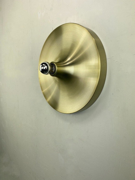 Image 1 of Disc Gold Design Wall Lamp Space Age 35Cm - Germany