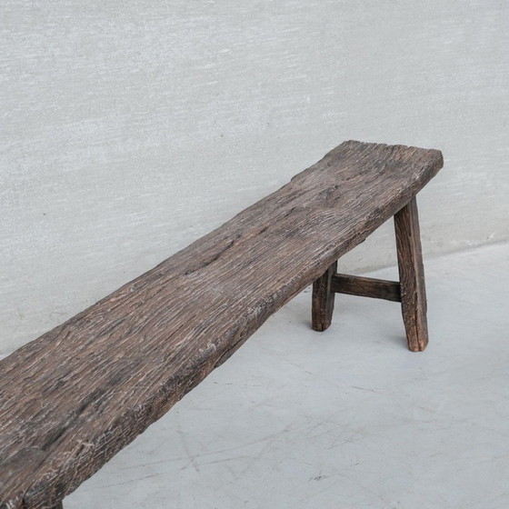 Image 1 of Vintage primitive wooden bench, Belgium 1930