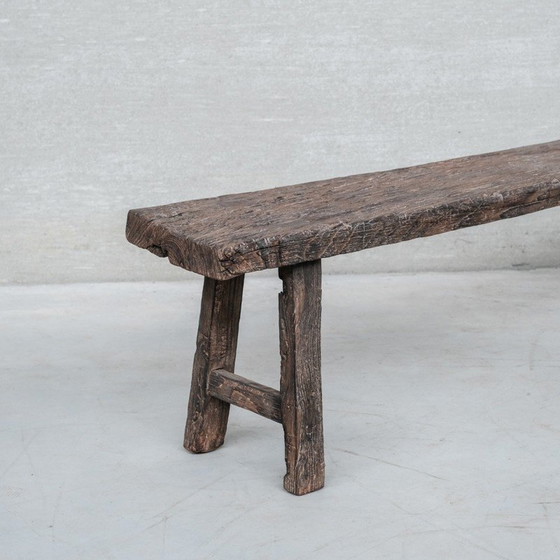 Image 1 of Vintage primitive wooden bench, Belgium 1930