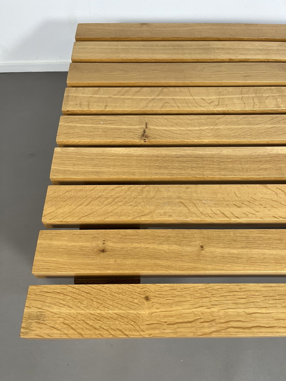 Image 1 of Tavolino da caffè vintage scandinavo a doghe in legno massello degli anni Settanta