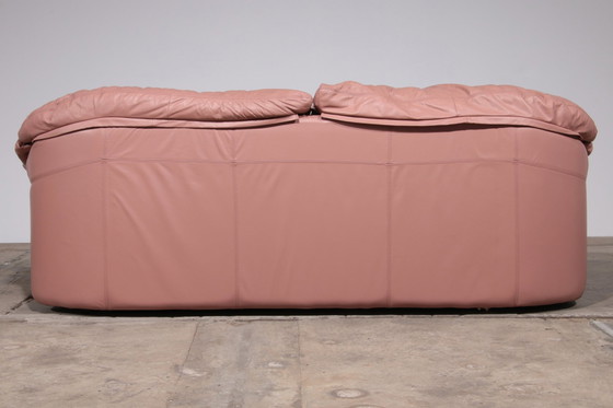 Image 1 of Italian Lounge Set – 4-Piece Rose Pink Leather (1970S)