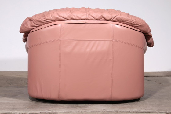 Image 1 of Italian Lounge Set – 4-Piece Rose Pink Leather (1970S)