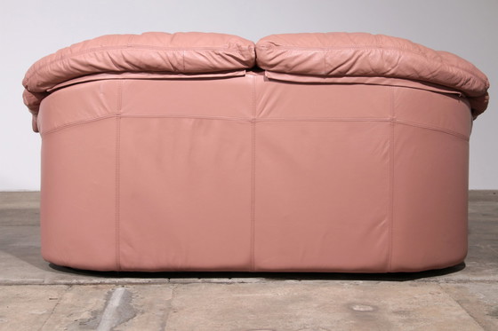 Image 1 of Italian Lounge Set – 4-Piece Rose Pink Leather (1970S)