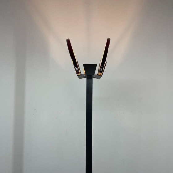 Image 1 of Vintage italian floor lamp in Murano glass and metal by Av Mazzega, Italy 1980s