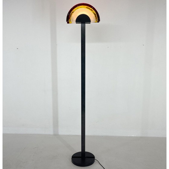 Image 1 of Vintage italian floor lamp in Murano glass and metal by Av Mazzega, Italy 1980s