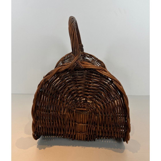 Image 1 of Vintage rattan log holder, France 1970