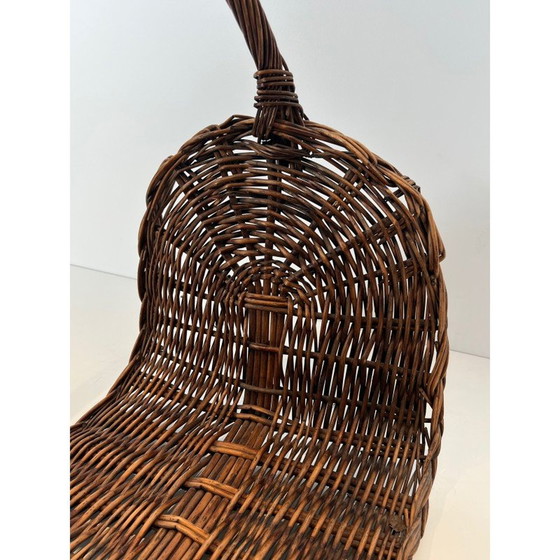 Image 1 of Vintage rattan log holder, France 1970