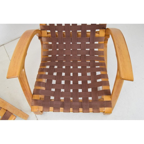 Image 1 of Pair of vintage beechwood armchairs by Jan Vaněk, Czechoslovakia 1930s