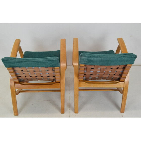 Image 1 of Pair of vintage beechwood armchairs by Jan Vaněk, Czechoslovakia 1930s