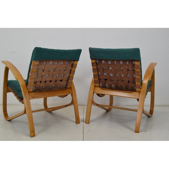 Image 1 of Pair of vintage beechwood armchairs by Jan Vaněk, Czechoslovakia 1930s