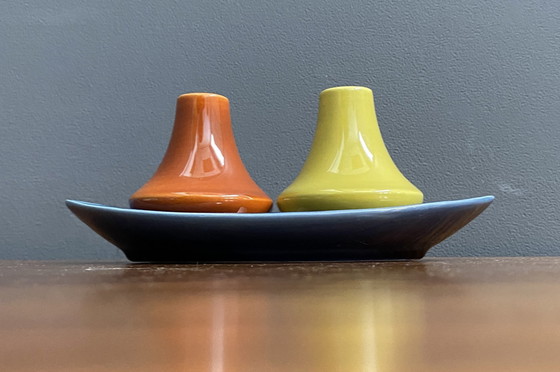 Image 1 of Salt  And Peper Shaker By Zenith Gouda Model 1668 Ceramics 1960S