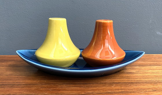 Image 1 of Salt  And Peper Shaker By Zenith Gouda Model 1668 Ceramics 1960S