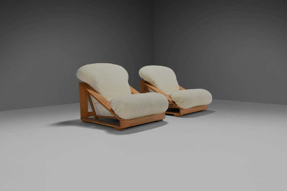 Image 1 of 2x Chaises longues en bois de Stilwood par Renato Toso et Roberto Pamio