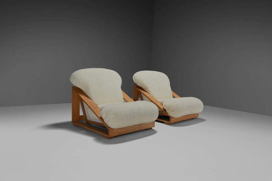 Image 1 of 2x Chaises longues en bois de Stilwood par Renato Toso et Roberto Pamio