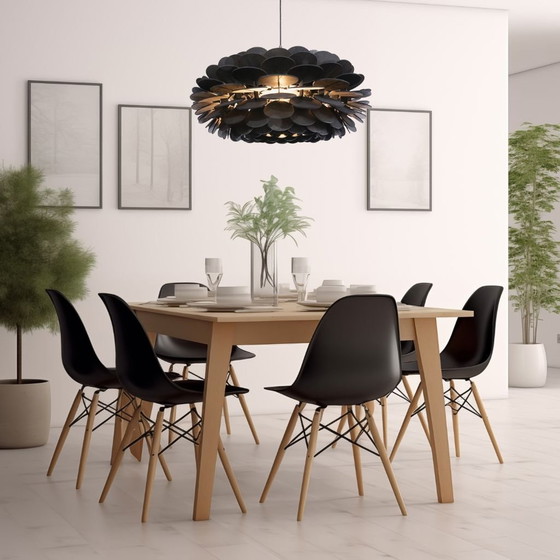 Image 1 of Ulap Design Big Ebonized Wooden Pendant Lamp | Made In Italy | Eco-Friendly