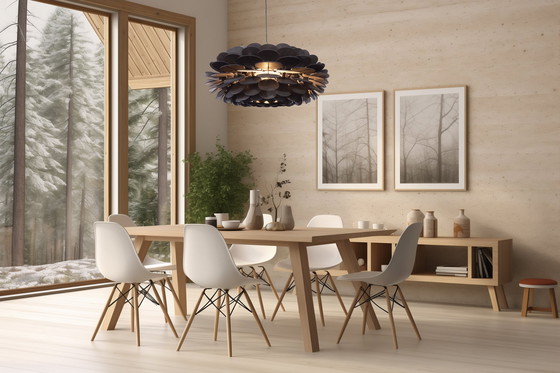 Image 1 of Ulap Design Big Ebonized Wooden Pendant Lamp | Made In Italy | Eco-Friendly