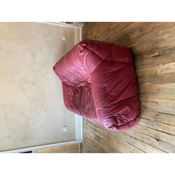 Image 1 of Divano vintage "informale" in pelle bordeaux di Hans Hoprfer, 1984