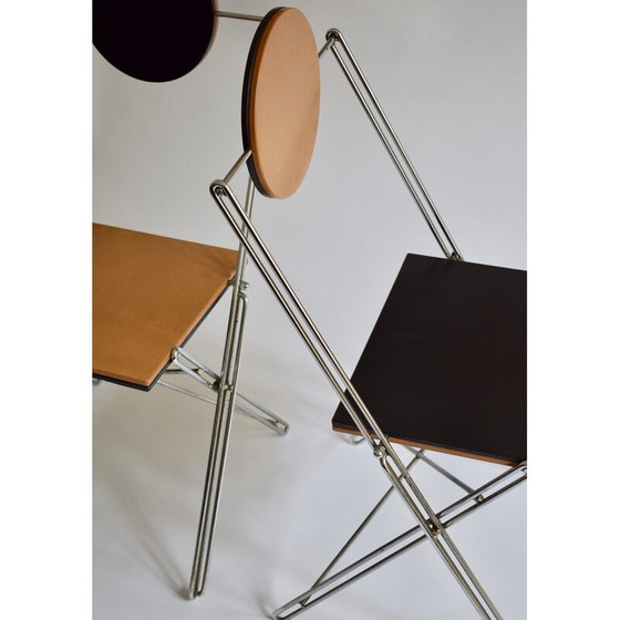 Image 1 of Pair of vintage R.J.C steel wire chairs by René-Jean Caillette for Via Diffusion, France 1986