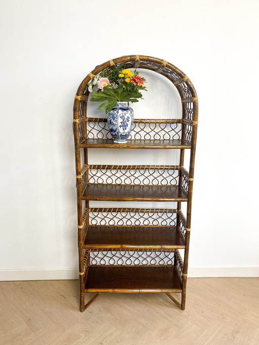 Rattan Wicker Bow Cabinet