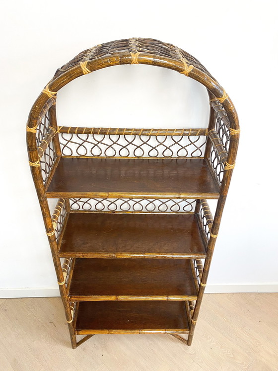 Image 1 of Rattan Wicker Bow Cabinet