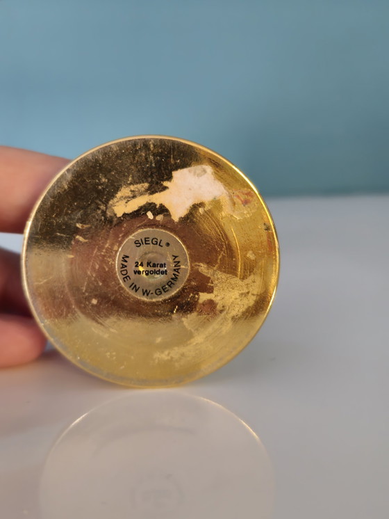 Image 1 of Vintage Siegl Germany 24-carat Candlesks Candlesticks Gold