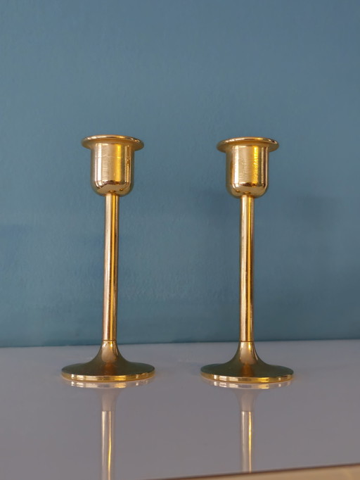 Vintage Siegl Germany 24 Carat Candlesticks Candlesticks Gold