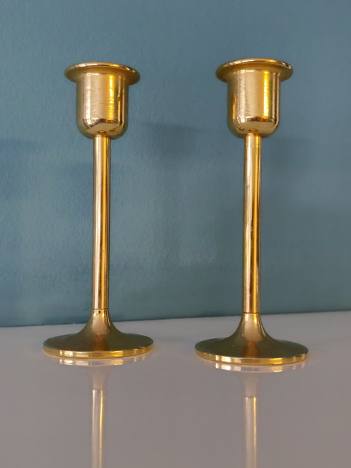 Vintage Siegl Germany 24 Carat Candlesticks Candlesticks Gold