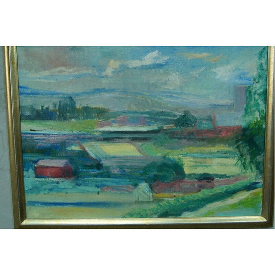 Image 1 of Vintage impressionist landscape in oil on canvas by Carl-Erik Billström Sweden 1970s