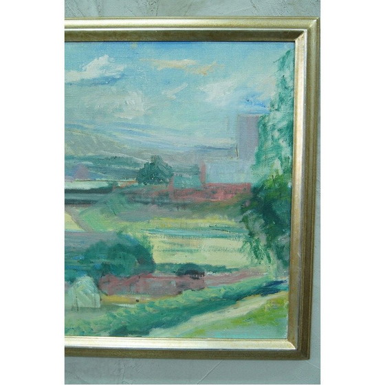 Image 1 of Vintage impressionist landscape in oil on canvas by Carl-Erik Billström Sweden 1970s