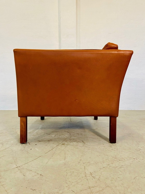 Image 1 of Mid Century Vintage Scandinavian Leather Lounge Chair In Cognac Leather