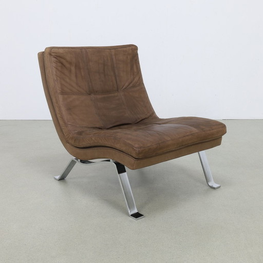 Danish Design Armchair Leather Stainless Steel