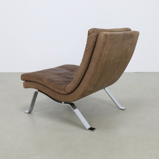 Image 1 of Danish Design Armchair Leather Stainless Steel