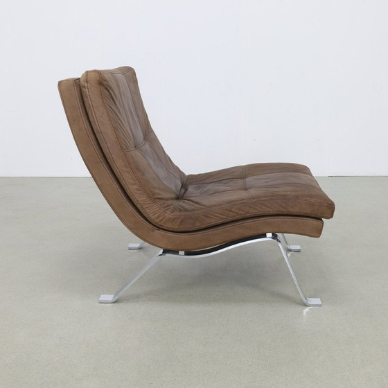 Image 1 of Danish Design Armchair Leather Stainless Steel