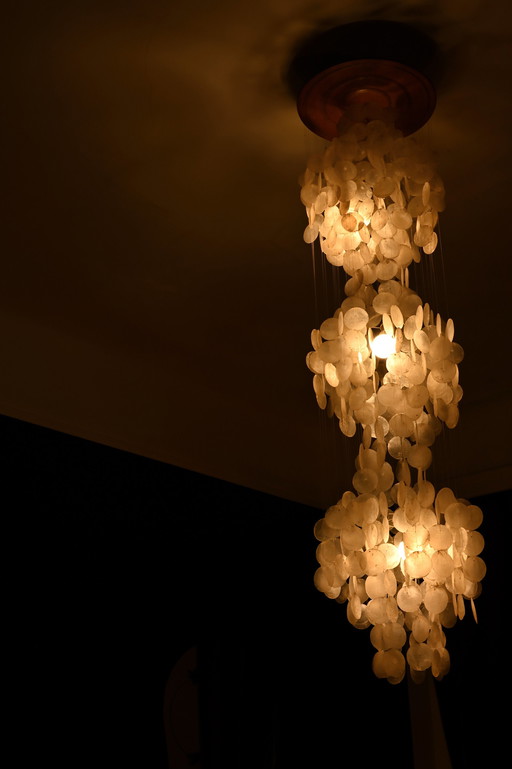 Mother-of-pearl pendant light attributed to Verner Panton