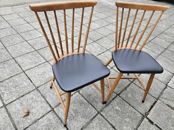 Image 1 of 2x Teak Scandinavian Dining Chairs - 1960s