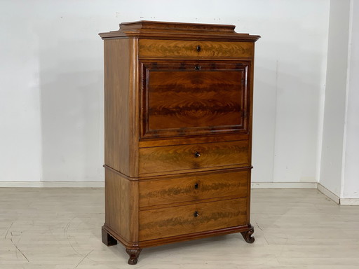 Louis philippe secretary cabinet office cabinet chest of drawers antique