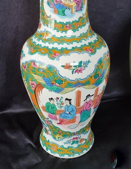 1451 Vintage Oriental Multicolored Vase – Ceramic (photo 5 of 5)